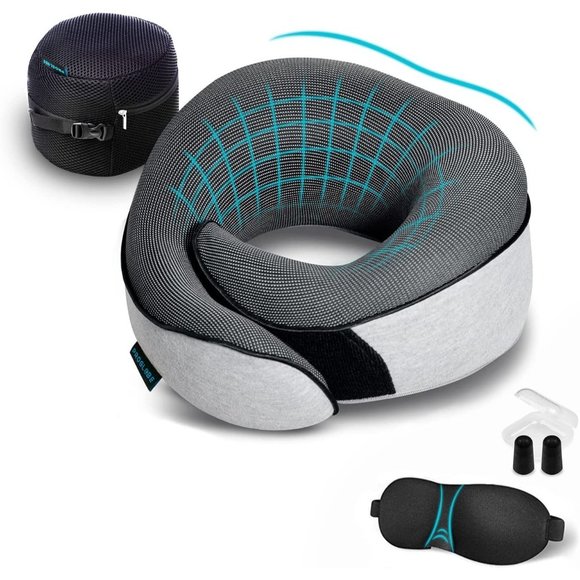 Proglobe Travel Pillow 100% Pure Memory Foam Neck Pillow  Proglobe Travel  Pure Memory Foam Neck Pillow  for Sleeping